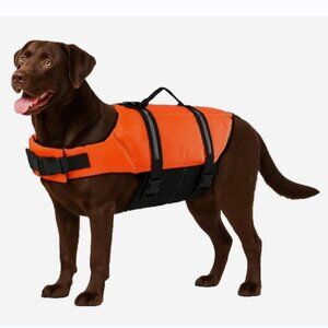 K9 Dog Life Jacket XXL Orange Reflective Swim Safety Vest with Handle NWOT